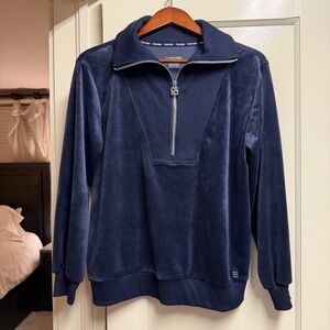 NWOT Calvin Klein Blue Velvet Half Zip